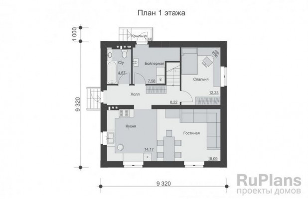 Дом 9,26 x 9,32