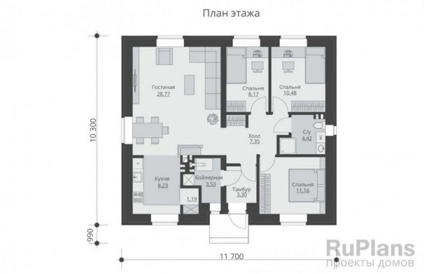 Дом 11,68 x 10,28